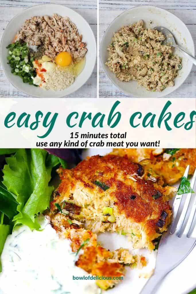 Pinterest image for crab cakes.