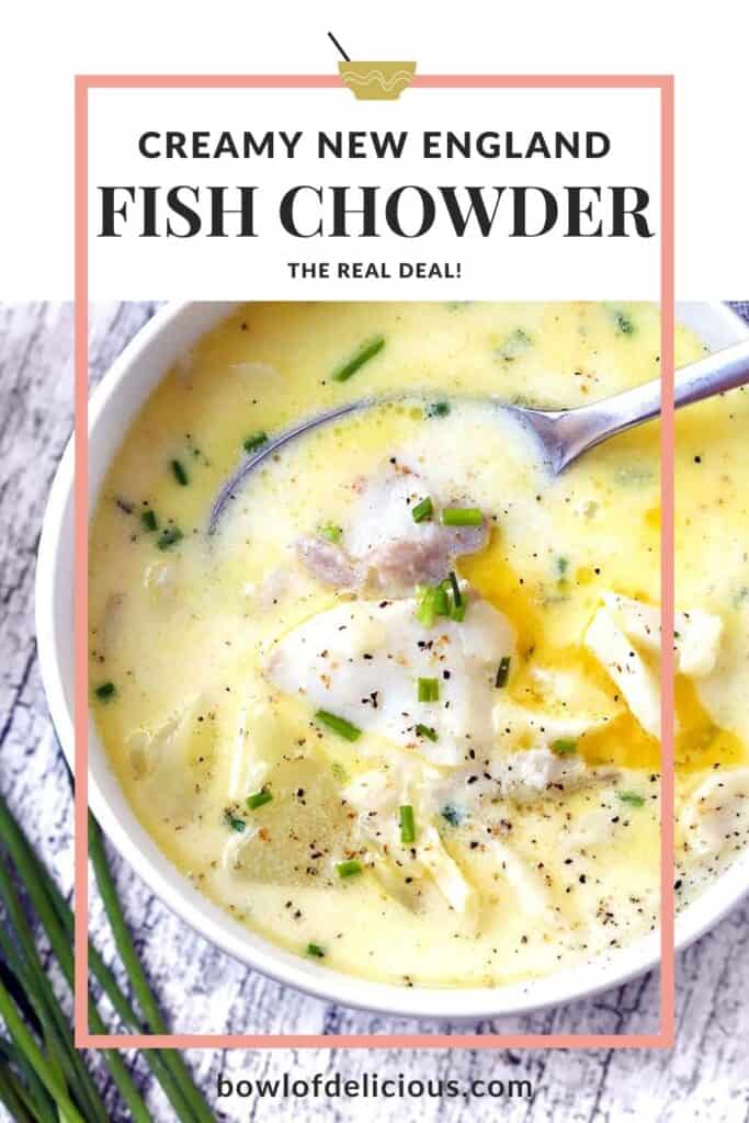 Pinterest image for New England Fish Chowder