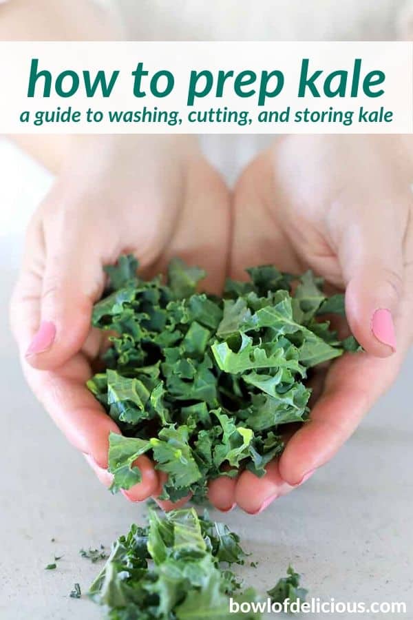 pinterest image for how to prep kale.
