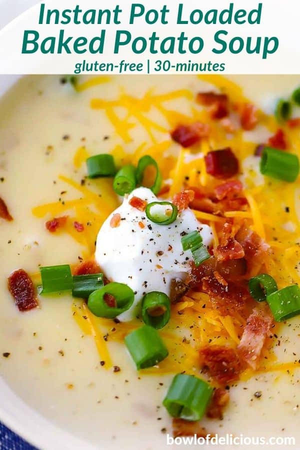 pinterest image for baked potato soup