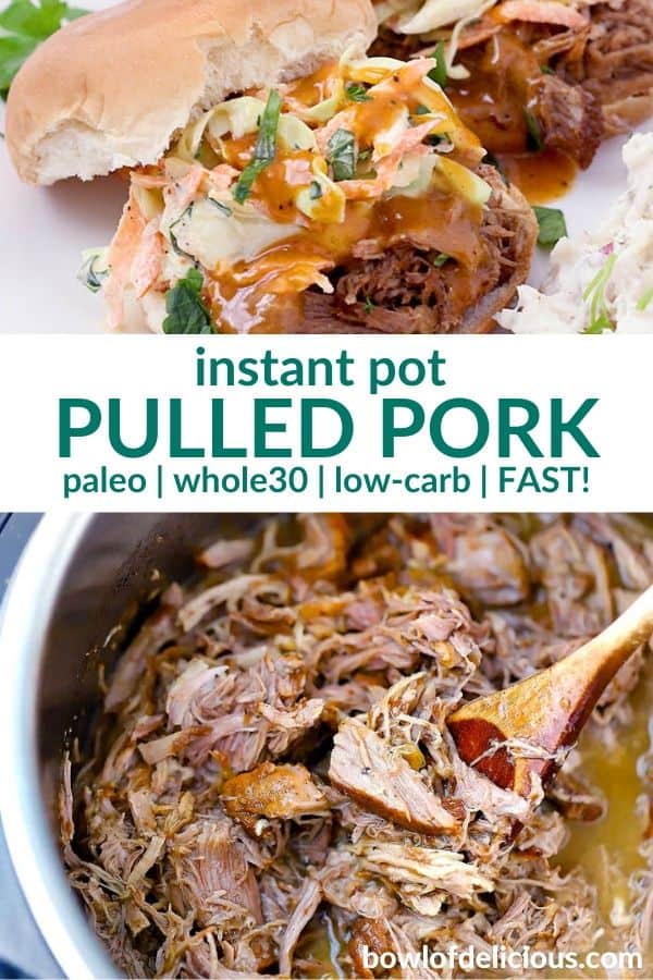 pinterest image for instant pot pulled pork
