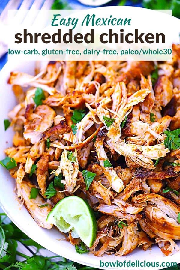 Pinterest Image for Mexican Pulled Chicken.