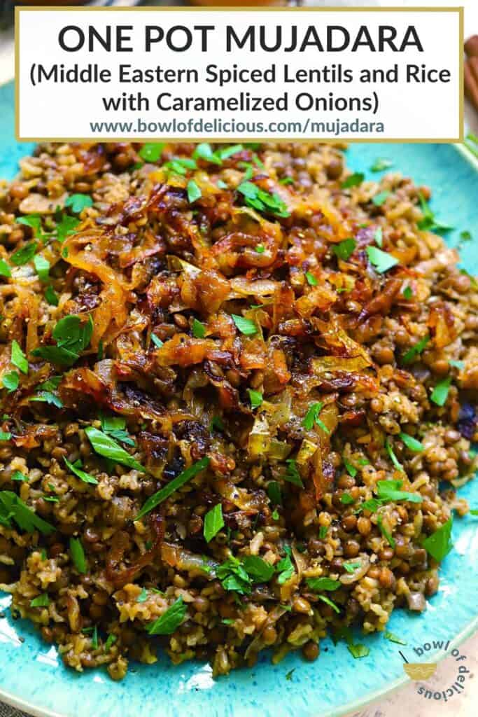 Pinterest image for Mujadara.