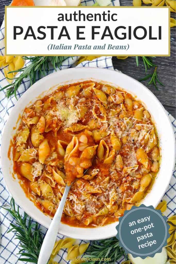 Pinterest image for Pasta e Fagioli.