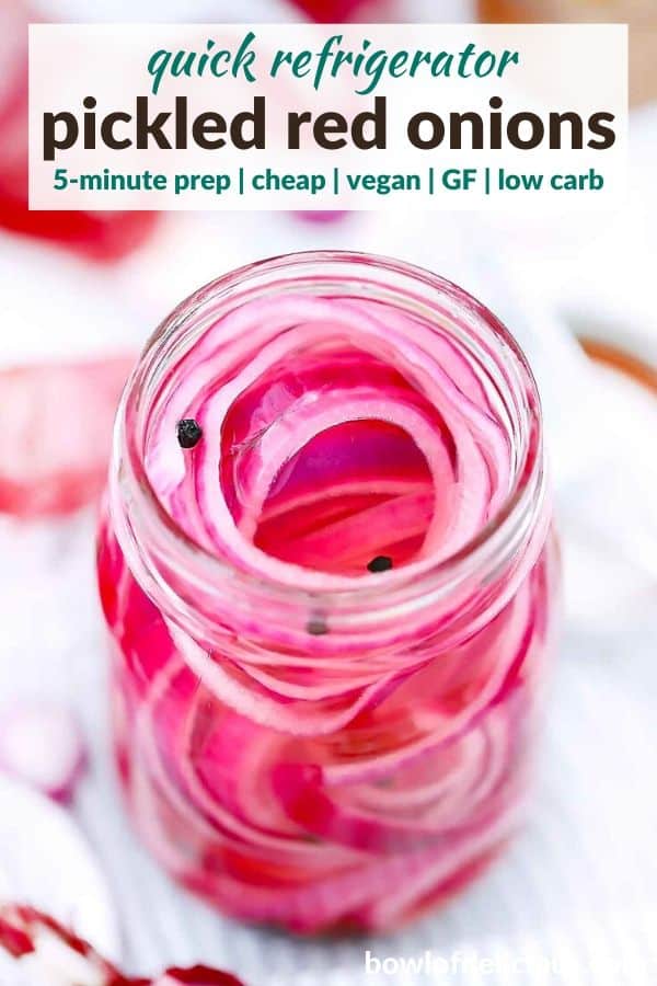 Pinterest image for pickled red onions.