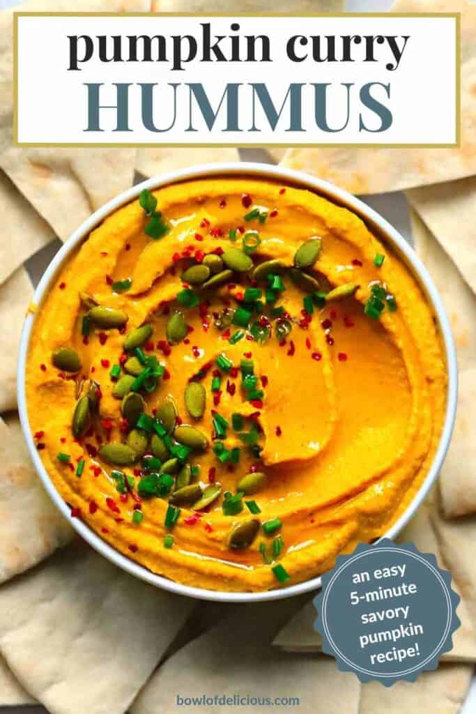 Pinterest image for pumpkin hummus.