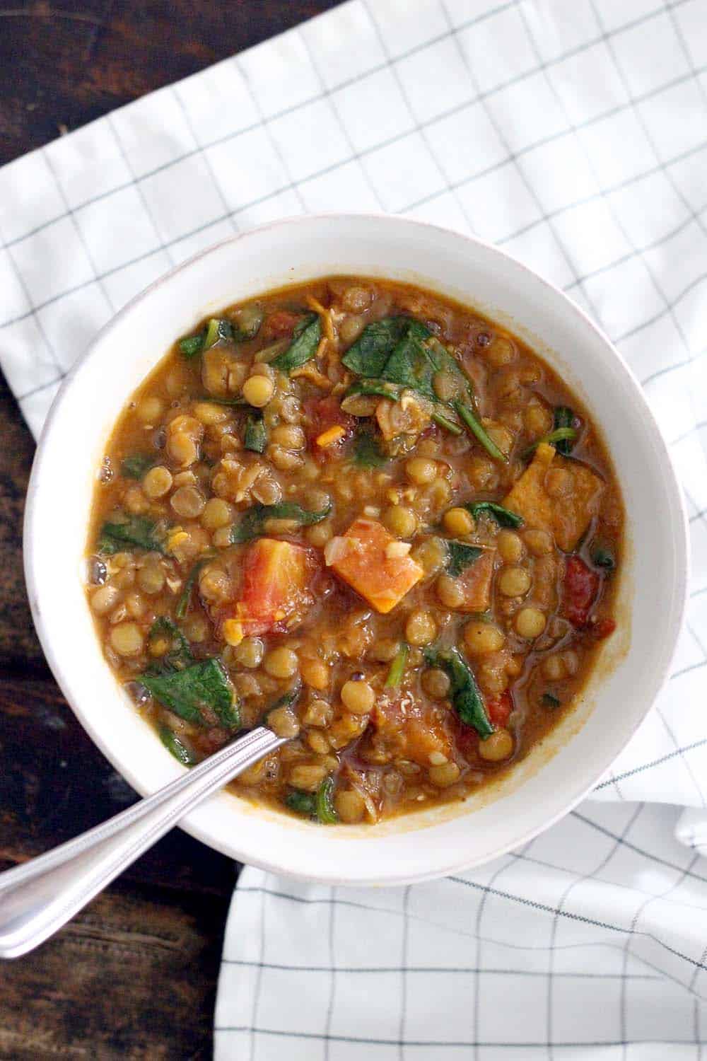 Smoky Sweet Potato, Lentil, and Spinach Stew 3