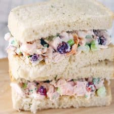 This is the perfect recipe to use up your leftover turkey from Thanksgiving! Turkey salad with cranberries and walnuts make up this creamy, cold, and light salad. Chicken can easily be substituted for turkey. | www.bowlofdelicious.com