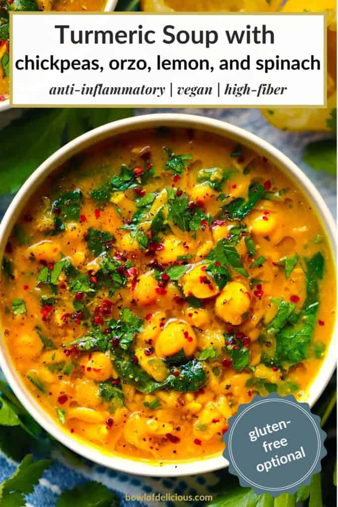Pinterest image for Turmeric Soup.